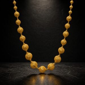 Gold Textured Ball Necklace